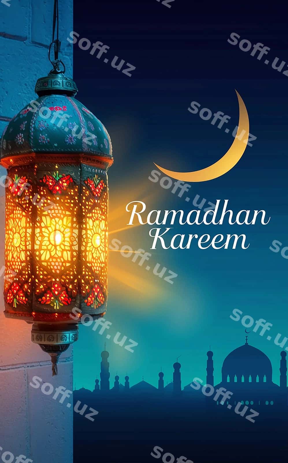 Ramazon kirim chiroq dizayni | Ramadan kareem greeting lantern design 1
