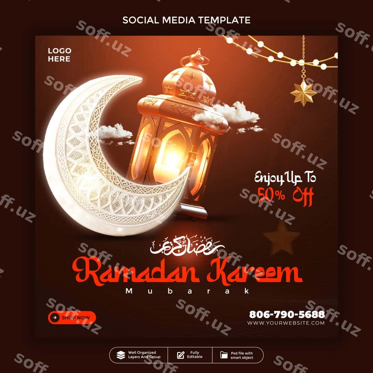 Ramazon kamoyish chegirma baner | Ramadan kareem sale banner 1