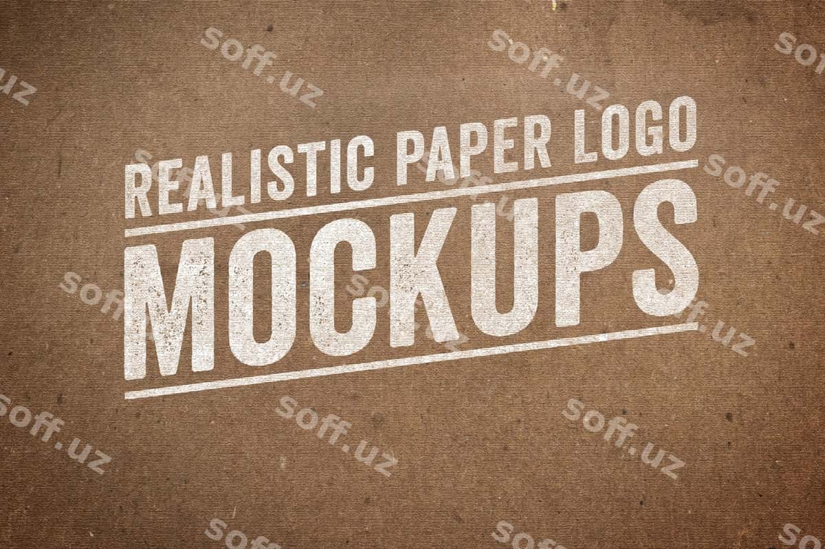 Haqiqiy logotip qog'oz maketi | Realistic logo paper mockup 1