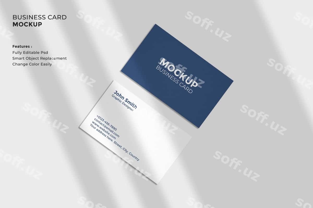 Realistik minimal biznes karta mockup | Realistic minimal business card mockup 1