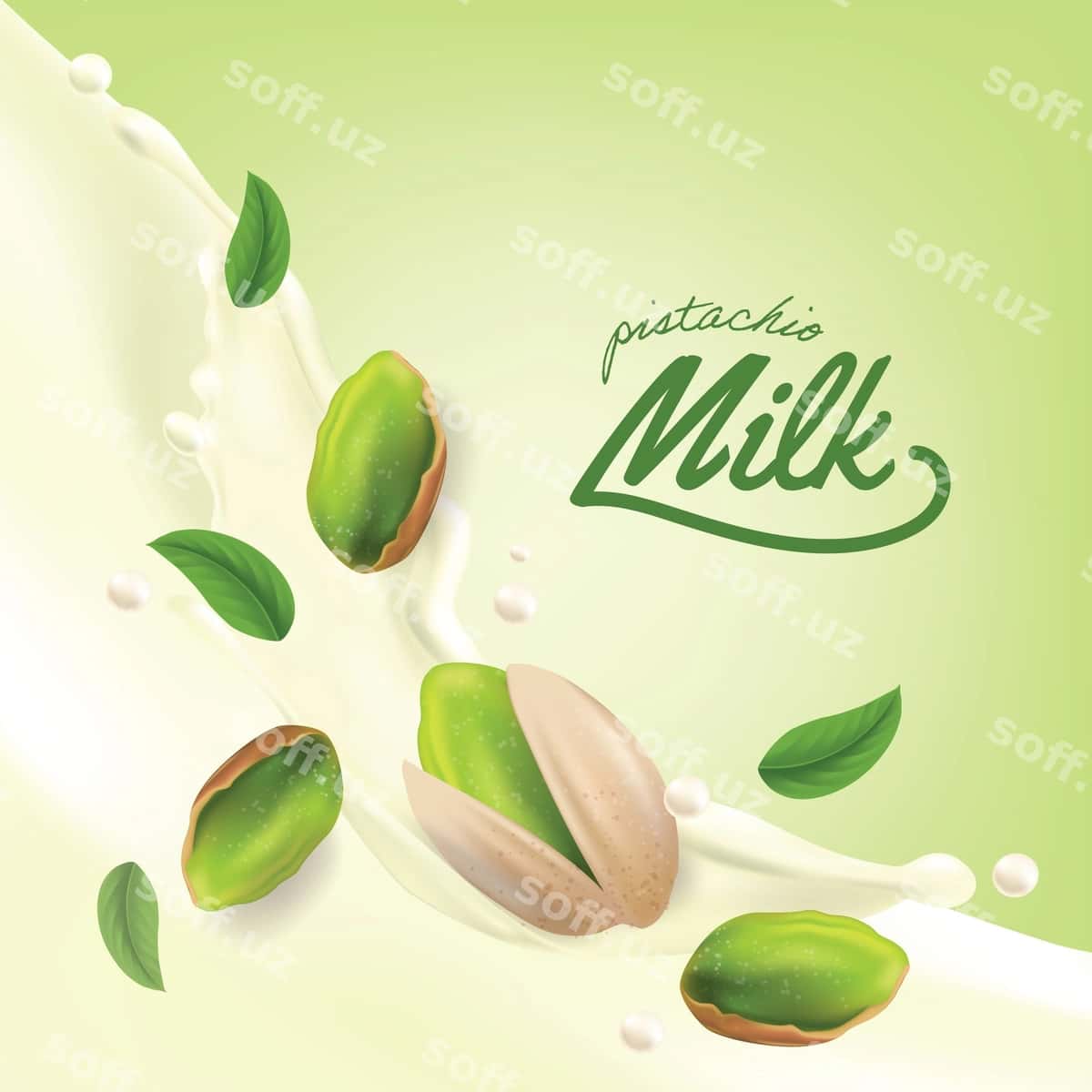 Realistik pistachio splosh illustratsiyasi | Realistic pistachio splash illustration 1