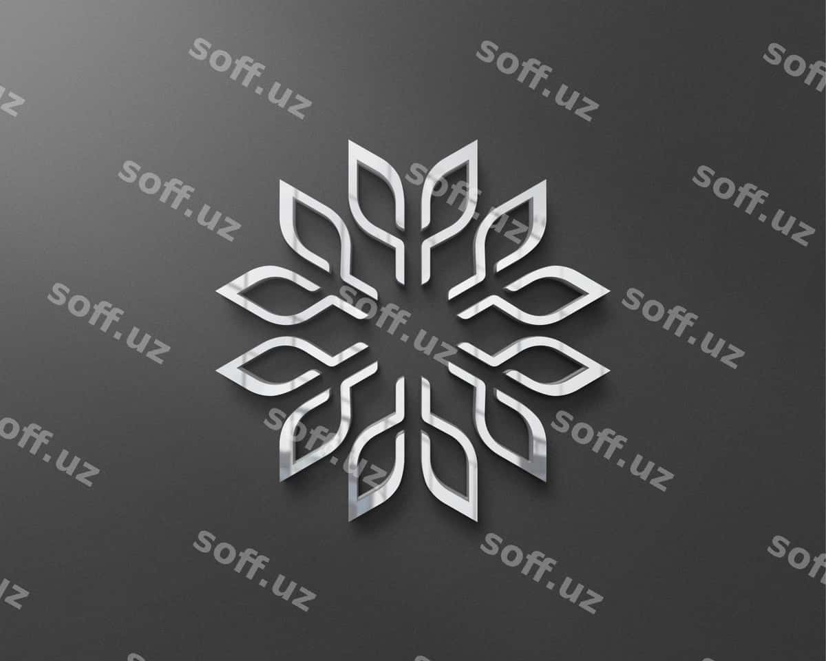 Realistik yorqin logotip model devori | Realistic shiny logo mockup wall 1