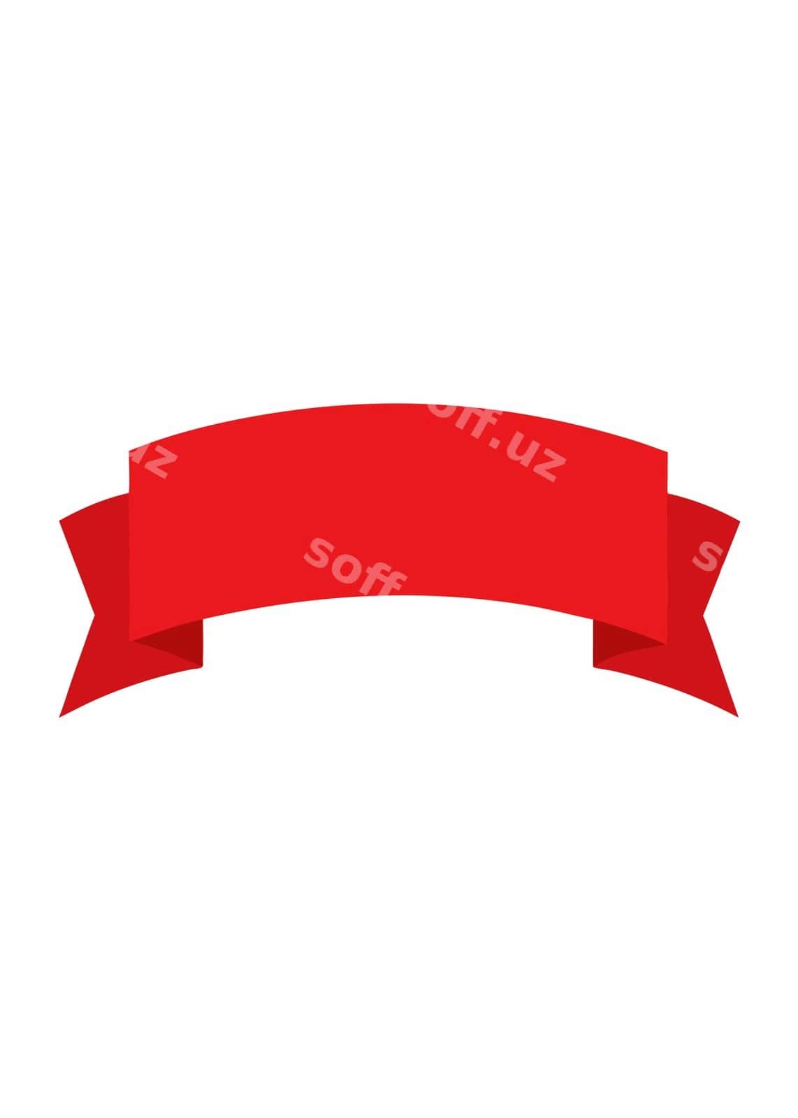 Qizil bayroq stiker oq orqa fonda | Red banner sticker white background 1