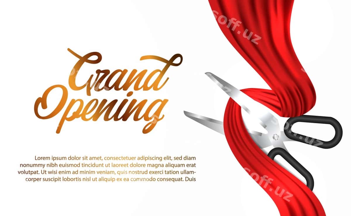 Qizil hinor lenta katta ochish marosimi | Red silk ribbon grand opening ceremony 1