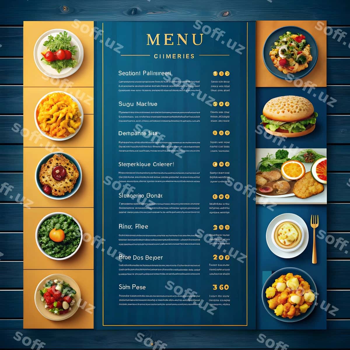 Restoran menyu tuzilishi | Restaurant menu layout 1