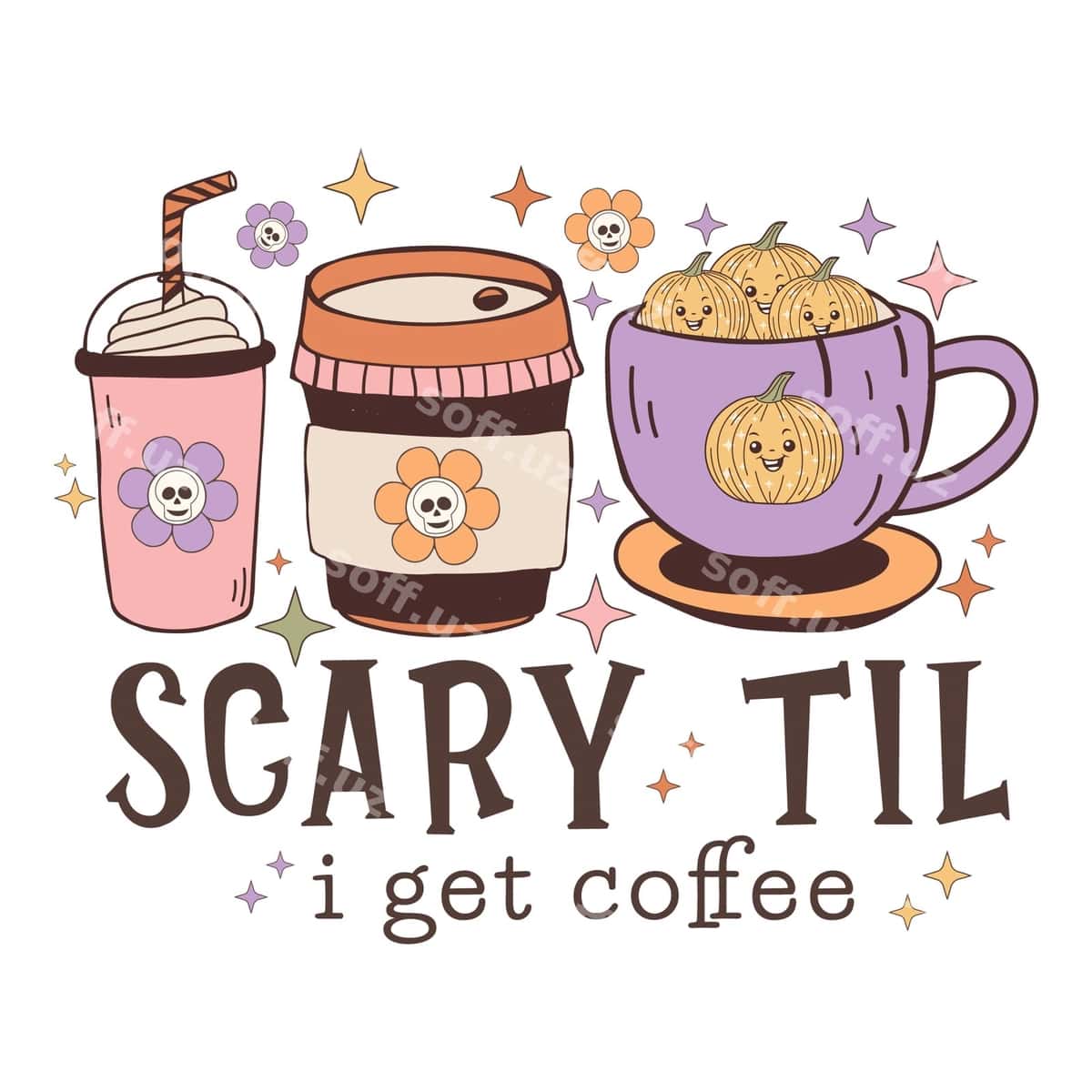 Retro Xellouin sublimatsiya dizayn to'plami | Retro halloween sublimation design bundle 1