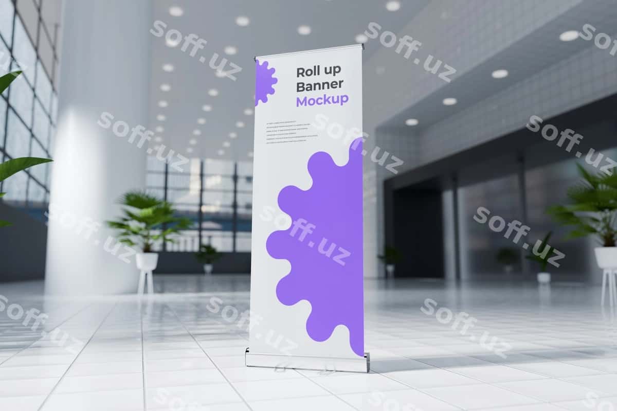Bannerni o'rash maketi | Roll up banner mockup 1
