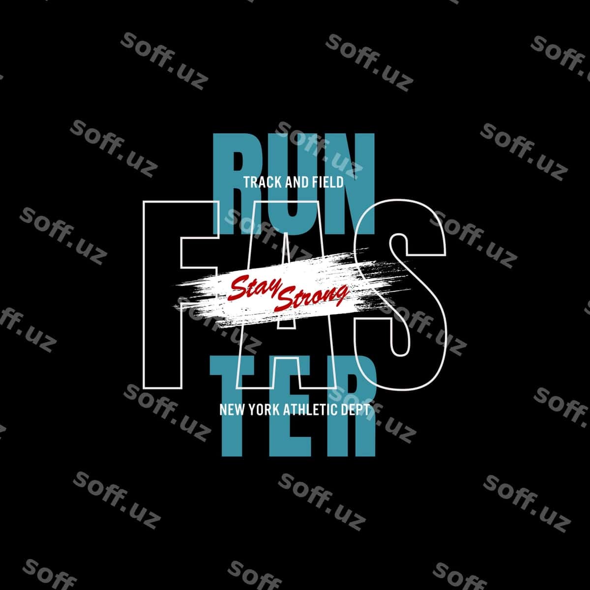 Tezroq yug'ilish tipografiyali bosma futbolka | Run faster typography print t shirt 1