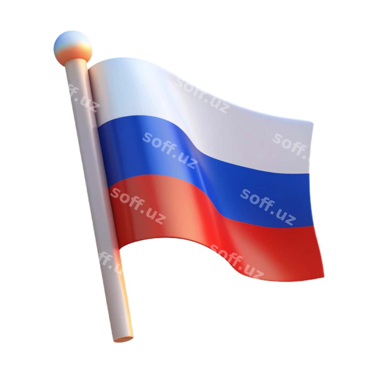 Rusiya bayrog'i 3d karyakatur stili illustratsiyasi | Russia flag 3d cartoon style illustration 1