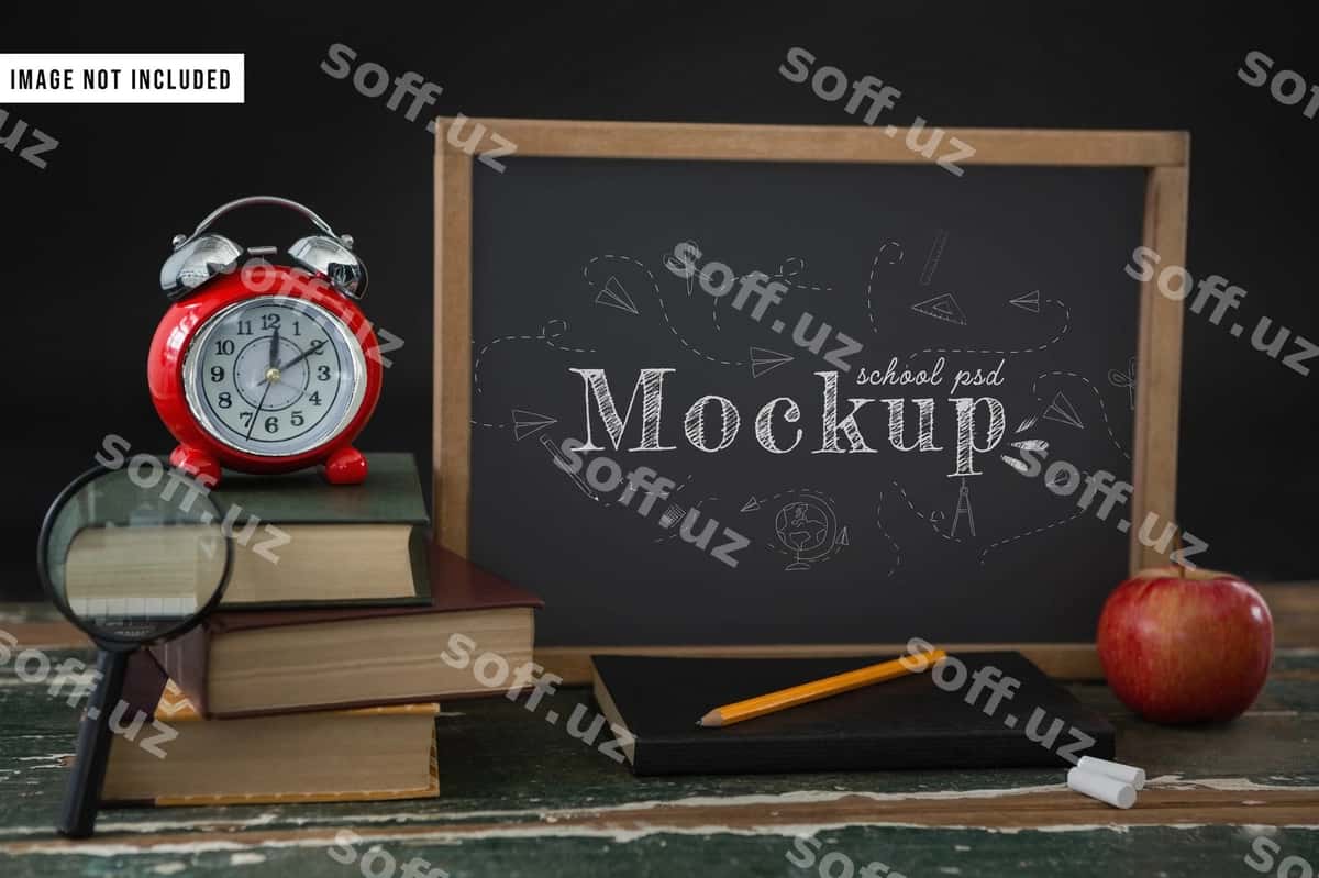 Maktab doskasi mockup | School chalkboard mockup 1