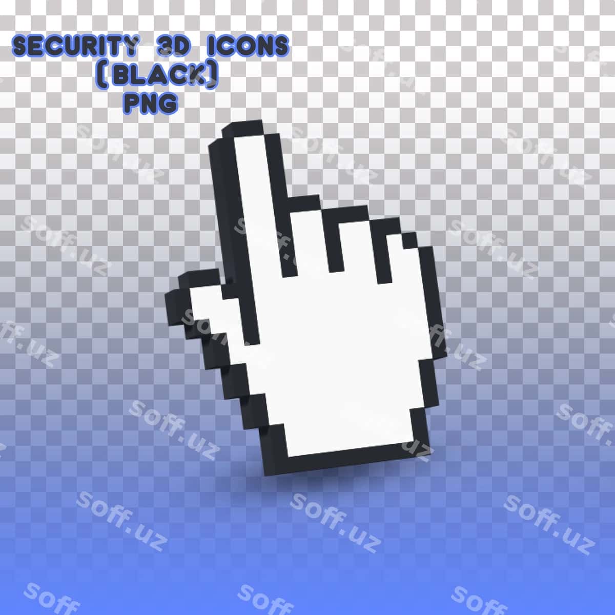 Xavfsizlik 3d ikonkalar ko'rsatgich qora | Security 3d icons pointer black 1