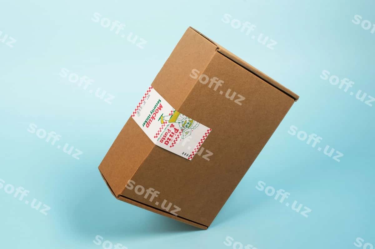 Himoya stikeri qutcha namunasi | Security sticker box mockup 1