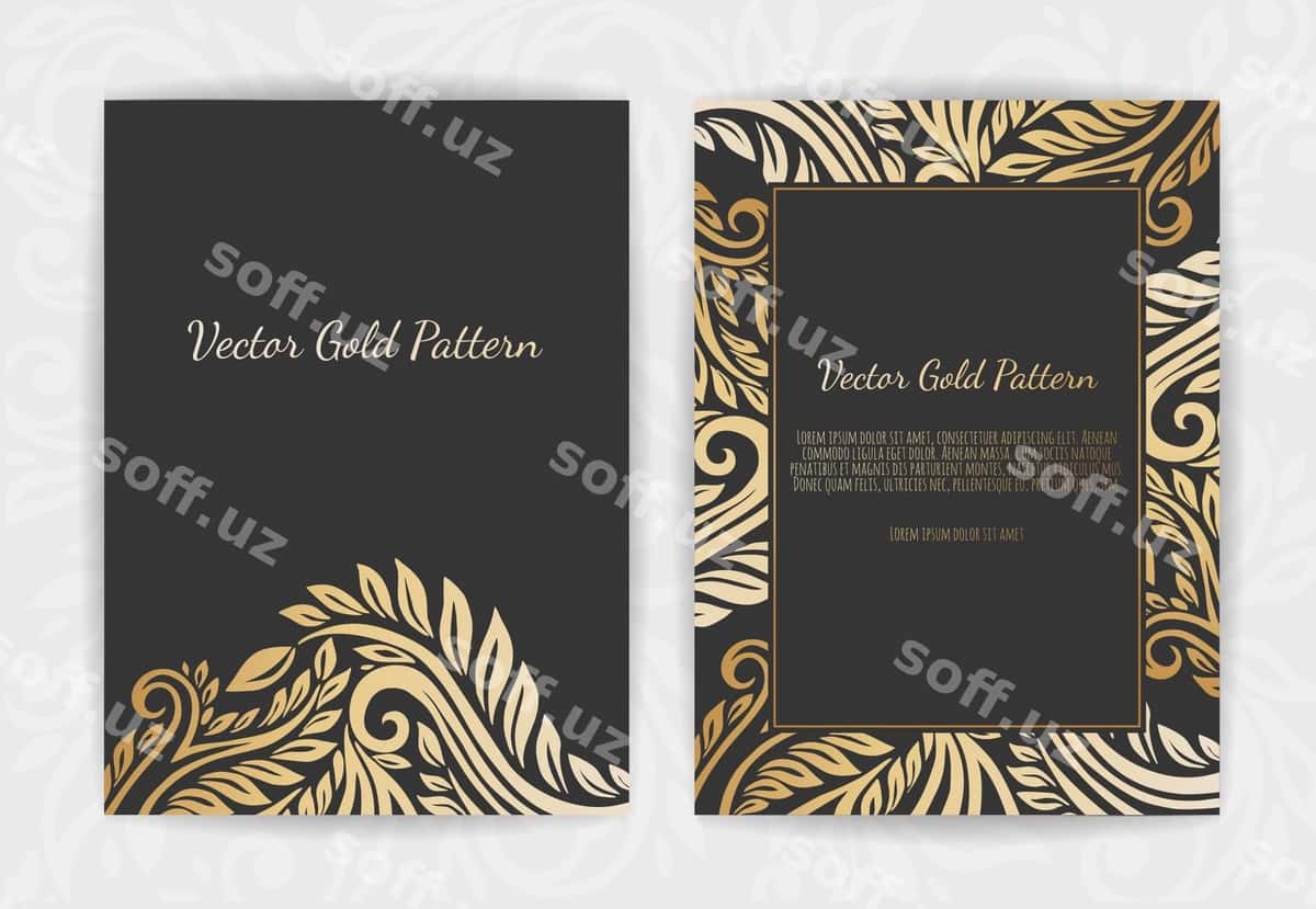 Qora oltin shablonlar komplekti | Set black gold templates 1