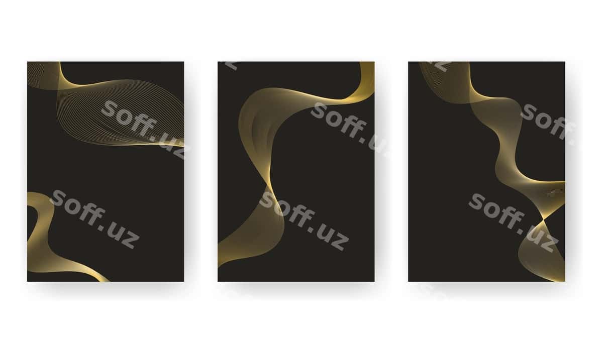 Shablonlarni qora oltin chiziqlar bilan o'rnatish | Set templates black with golden lines 1