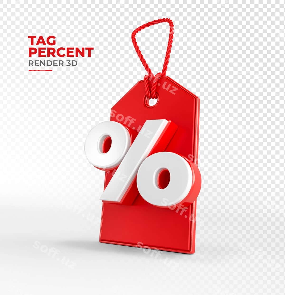 Xarid tegi 3D render | Shopping tag render 3d 1