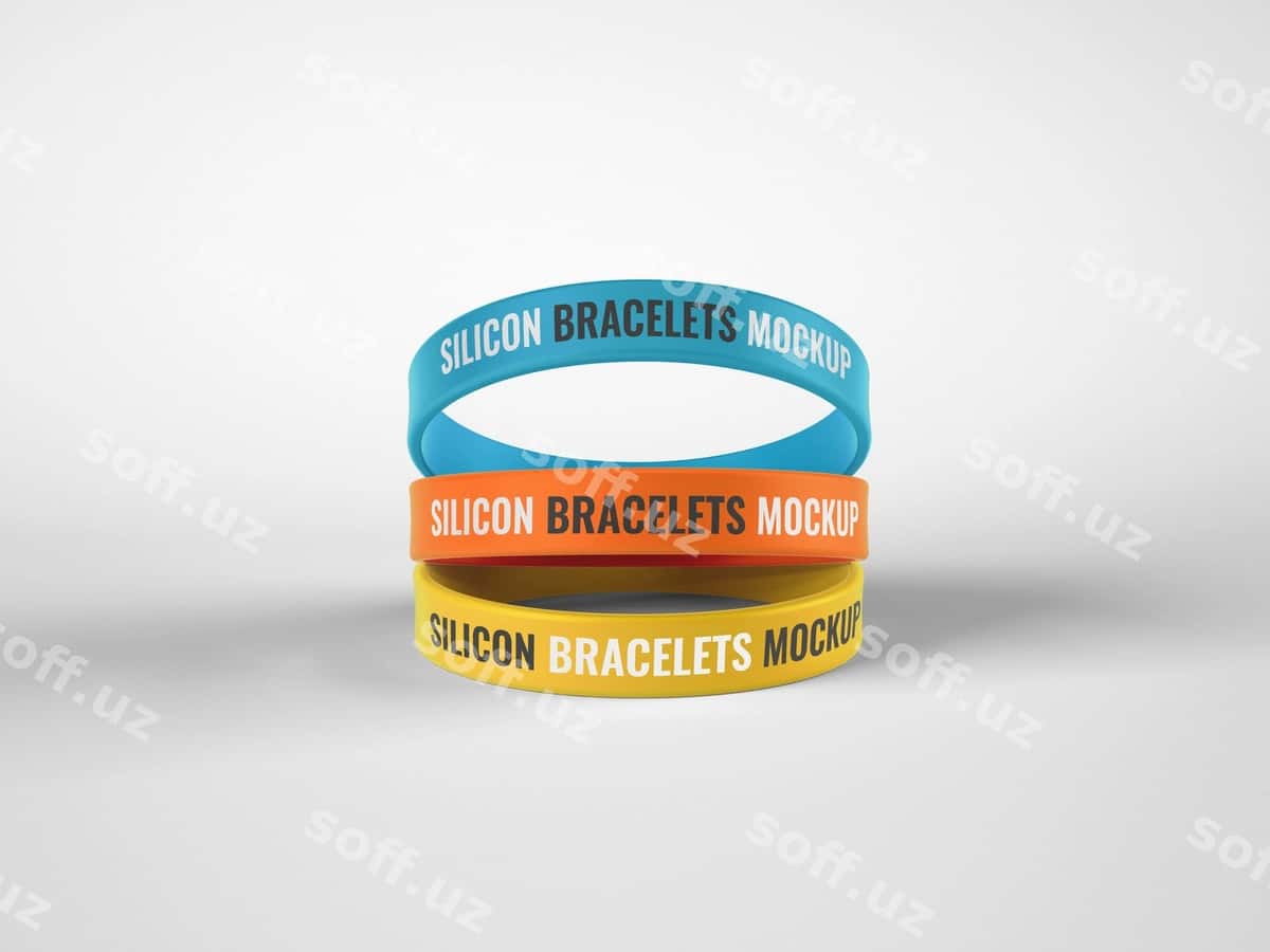 Silikon gumali bileklik modeli | Silicone rubber bracelet mockup 1