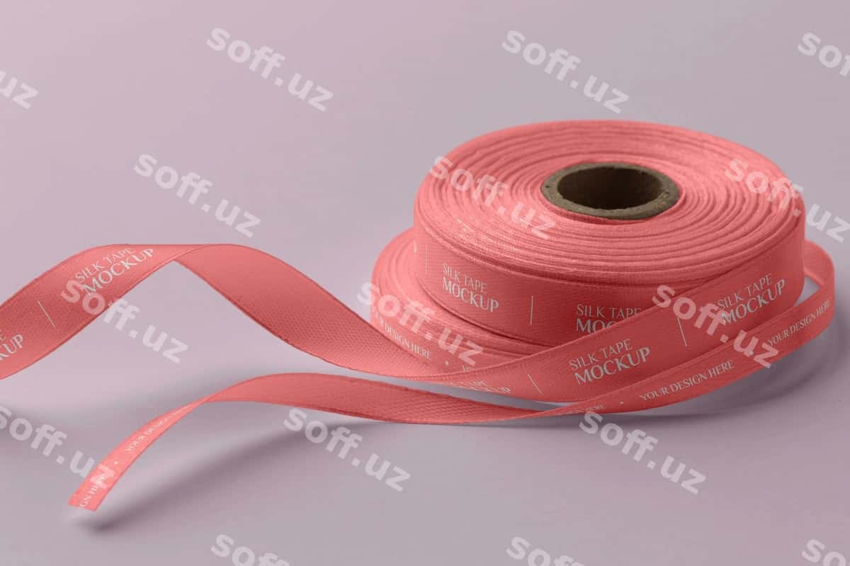 Ipakli lenta dizayn namunasi | Silk tape design mockup 1