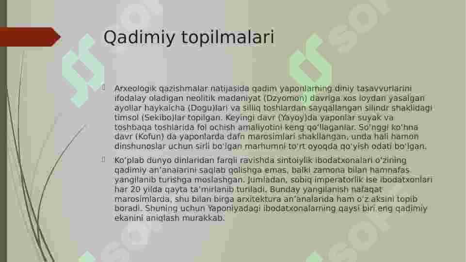 “SINTOIZM” dini haqida taqdimot 8