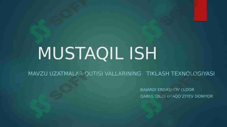 Uzatmalar qutisi vallarining tiklash texnologiyasi 1