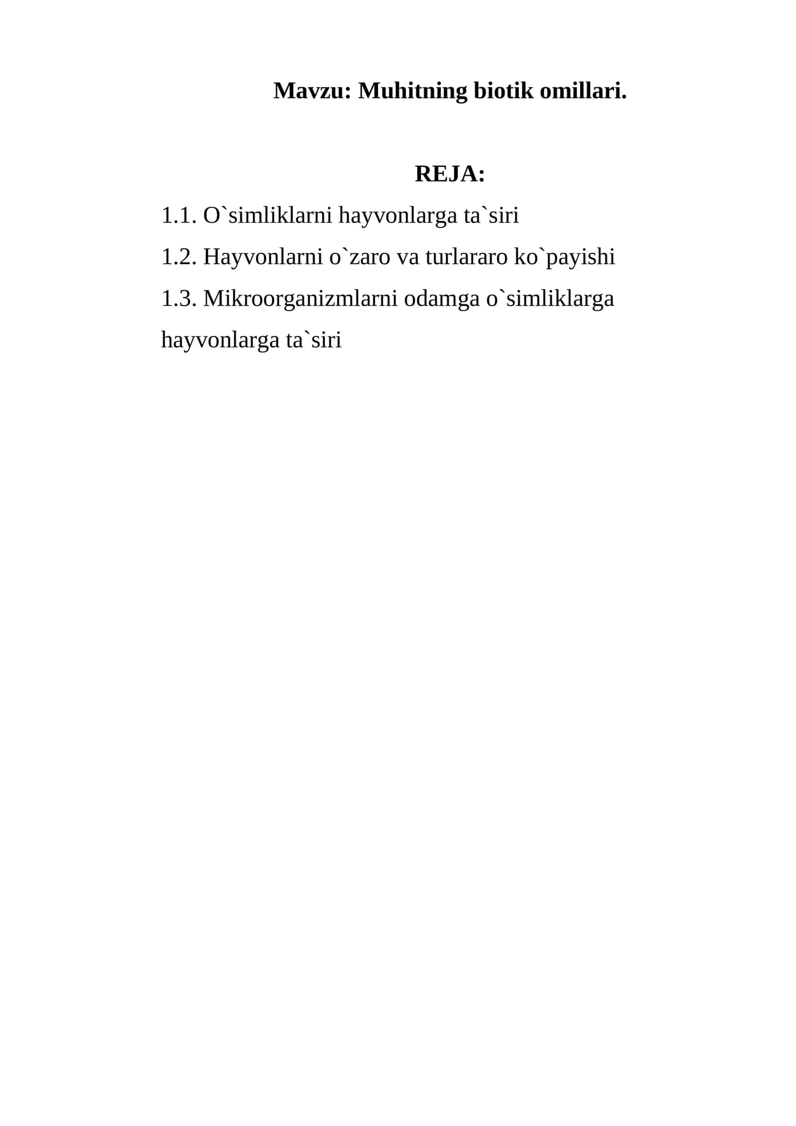 O'simliklar va hayvonlar 1