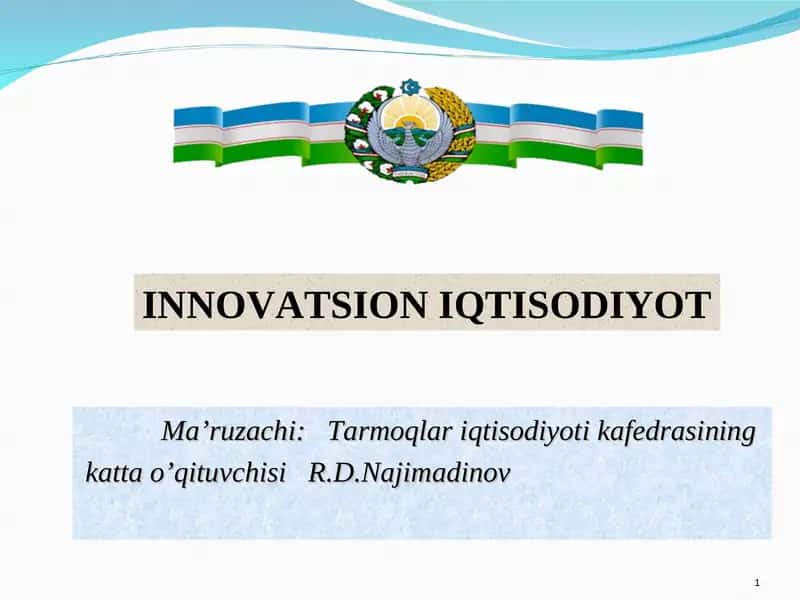 INNOVATSION IQTISODIYOT 1