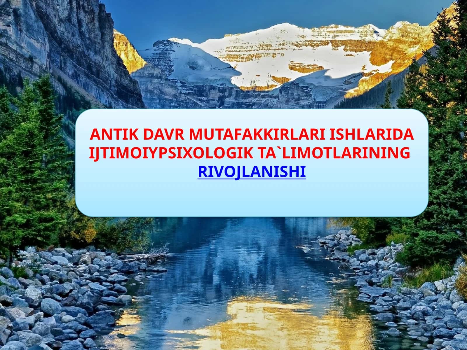 Mavzu: Ijtimoiy Psixologiya 1