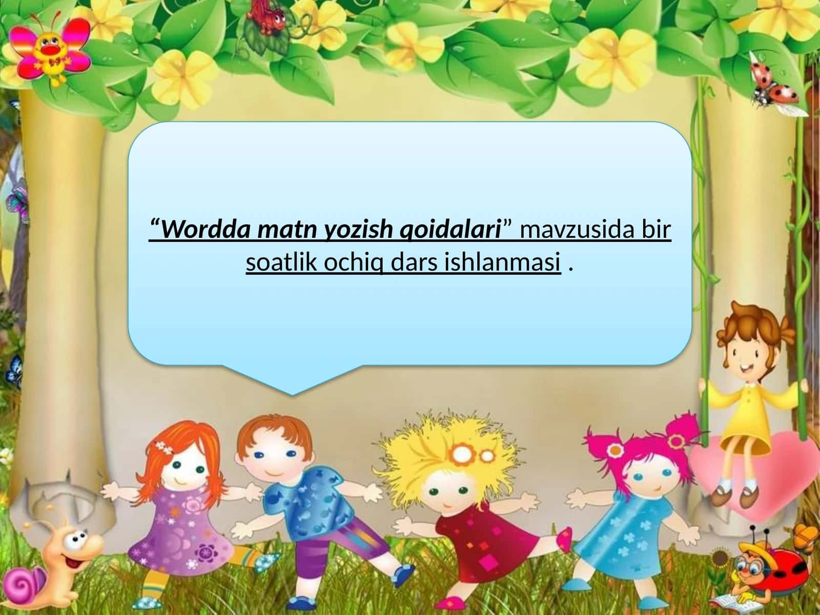 Wordda matn yozish qoidalari Informatika bir soatlik ochiq dars ishlanma 1