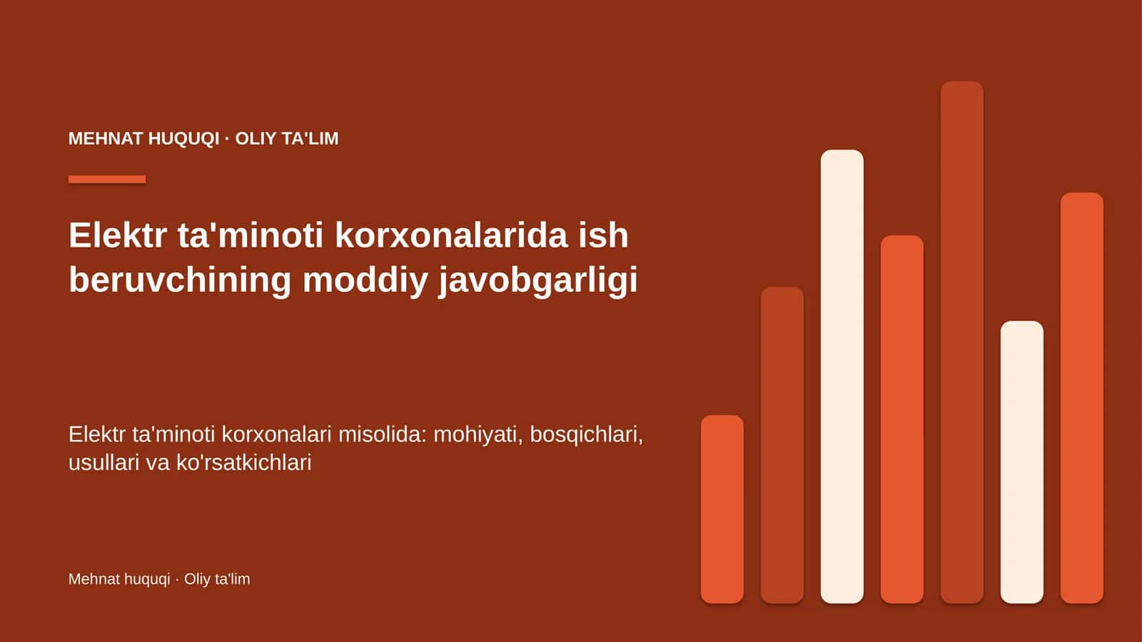 Elektr ta'minoti korxonalarida ish beruvchining moddiy javobgarligi 1