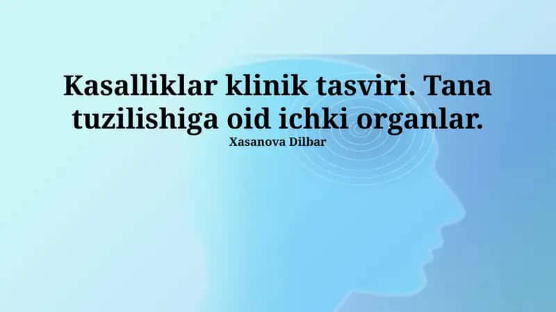 Tana tuzilishiga oid ichki organlar 1