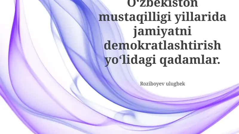 Mustaqillikdan keyingi siyosiy islohotlar 1