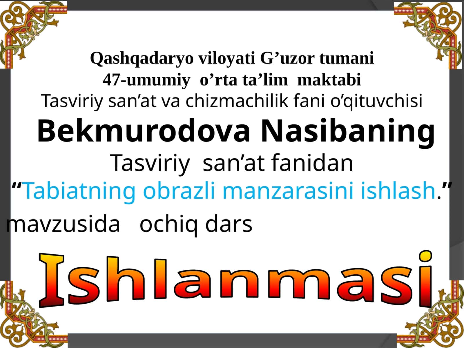 5-sinf Tasviriy san'at Tabiatning obrazli manzarasini tasvirlash 1