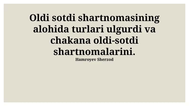 Ulgurji Savdo Shartnomalari 1