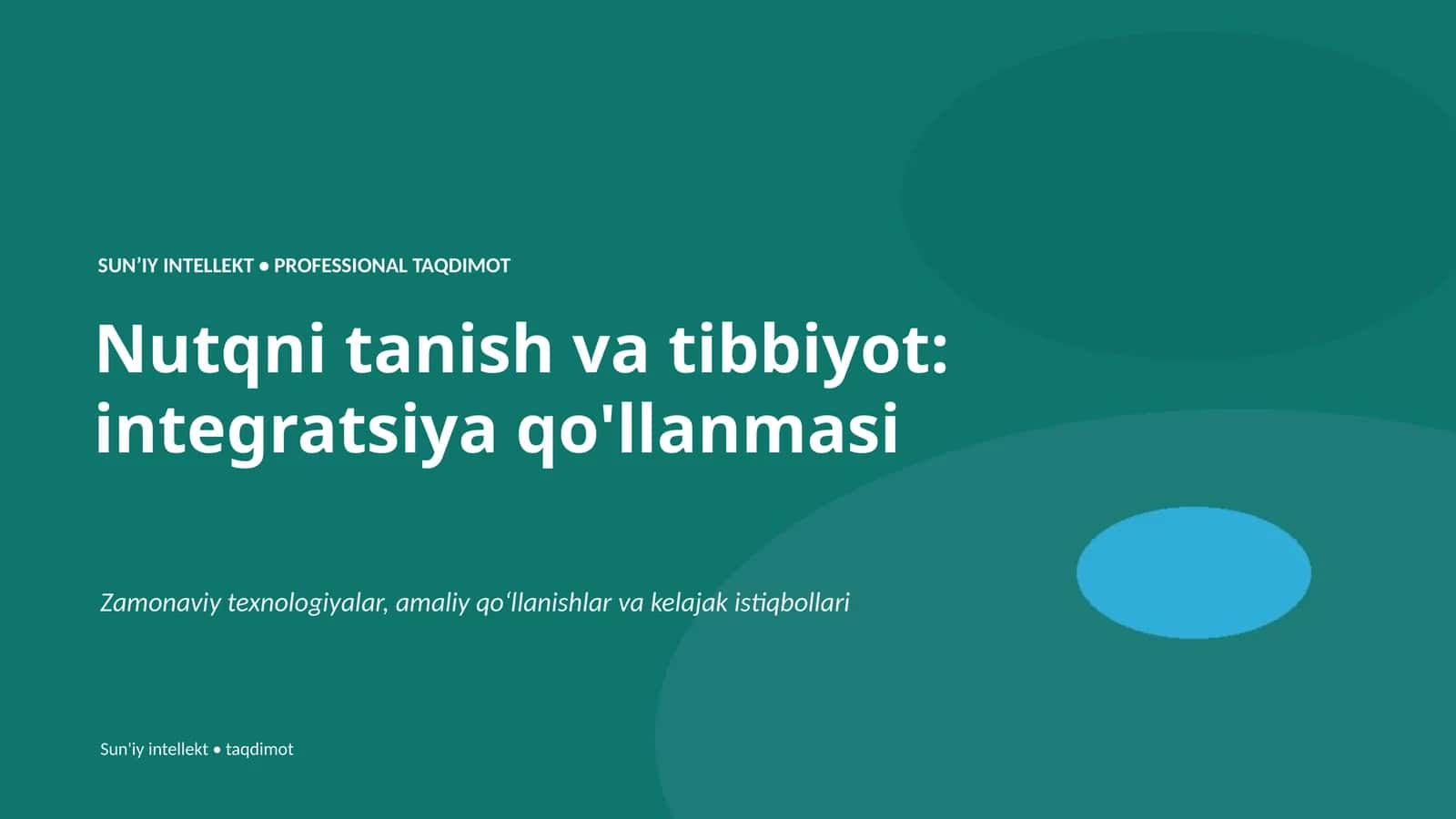 Nutqni tanish va tibbiyot: integratsiya qo'llanmasi 1