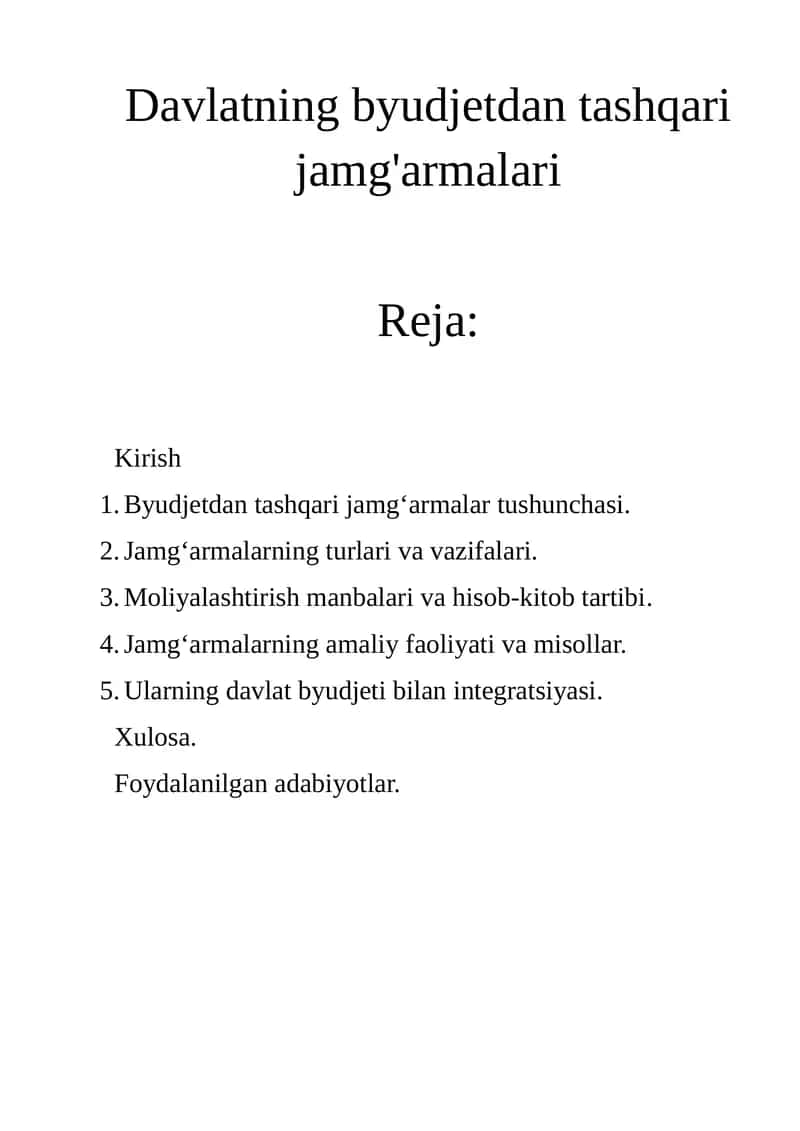 Davlatning byudjetdan tashqari jamg'armalari 1