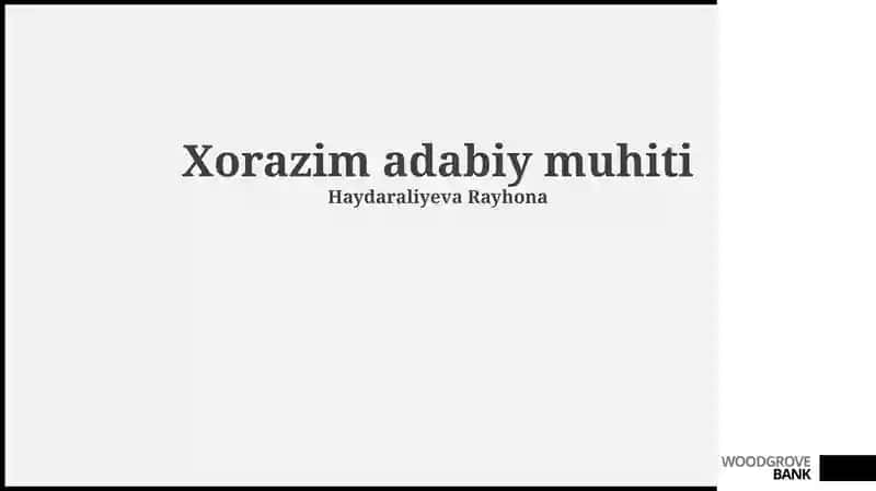 Xorazim adabiy muhiti