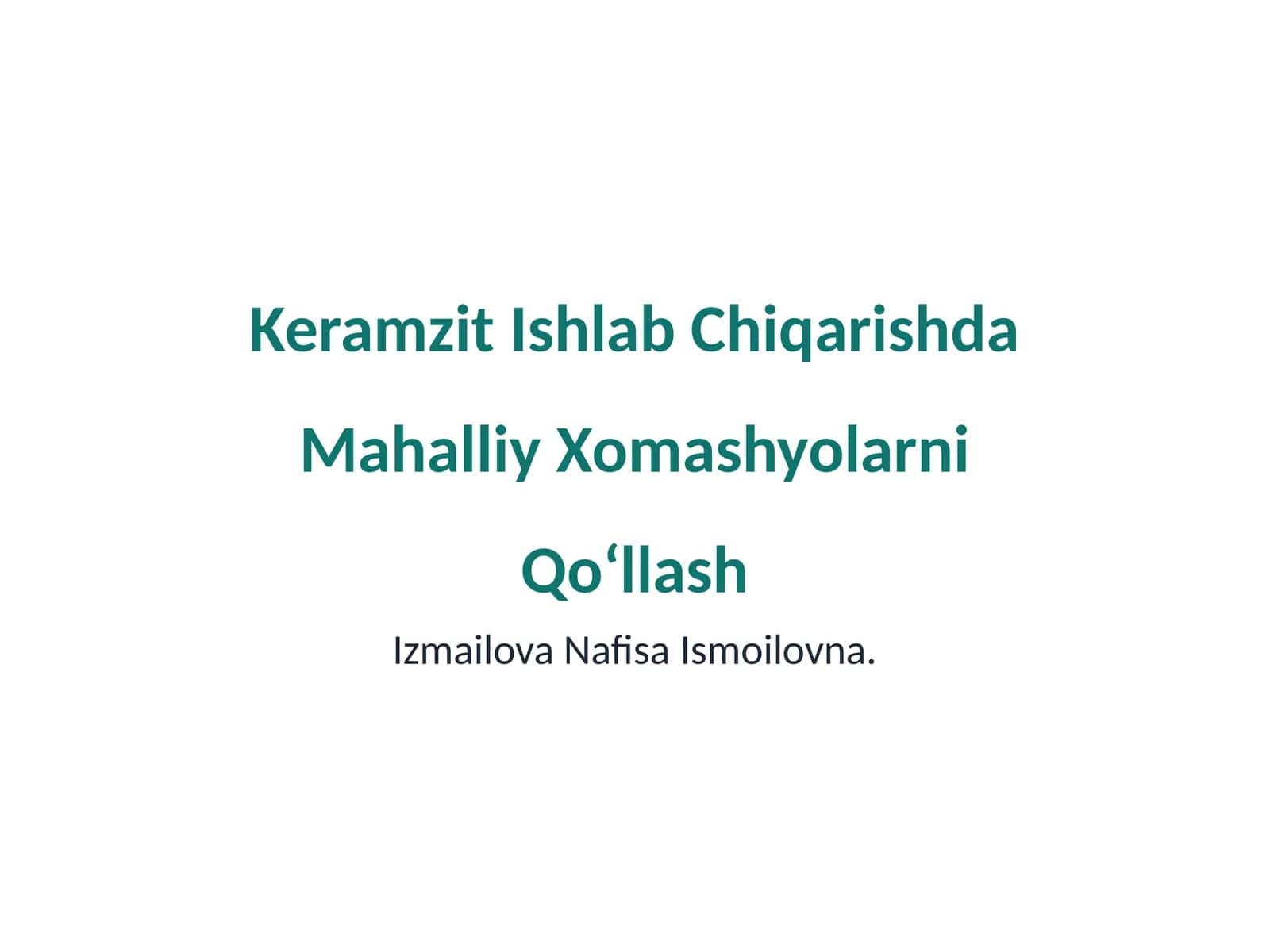 Keramzit Ishlab Chiqarishda Mahalliy Xomashyolarni Qoʻllash 1