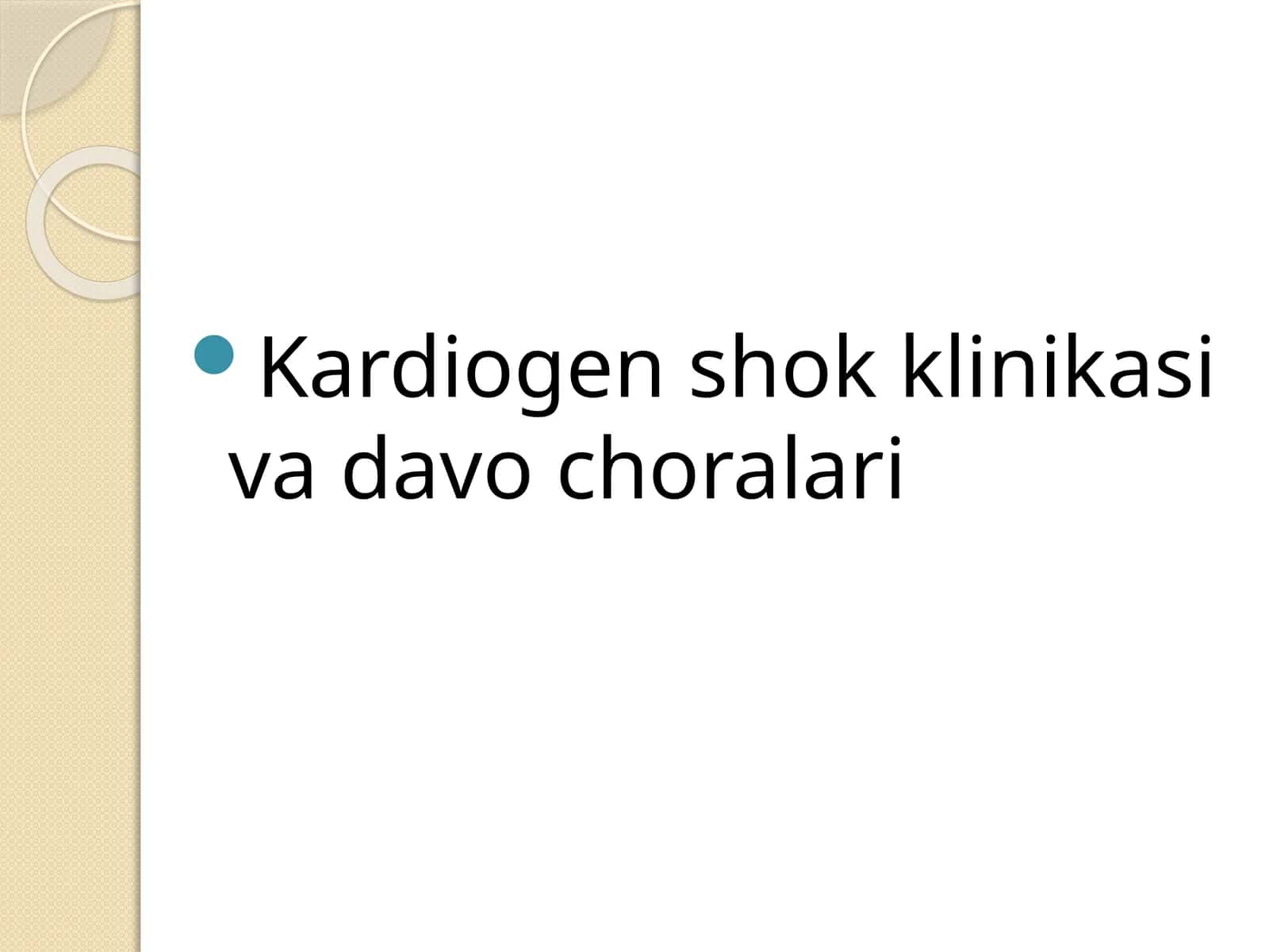 Kardiogens hok klinikasi va davo choralari 1