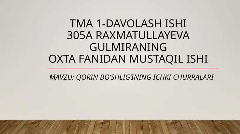 Qorin bo’shlig’ining ichki churralari 1