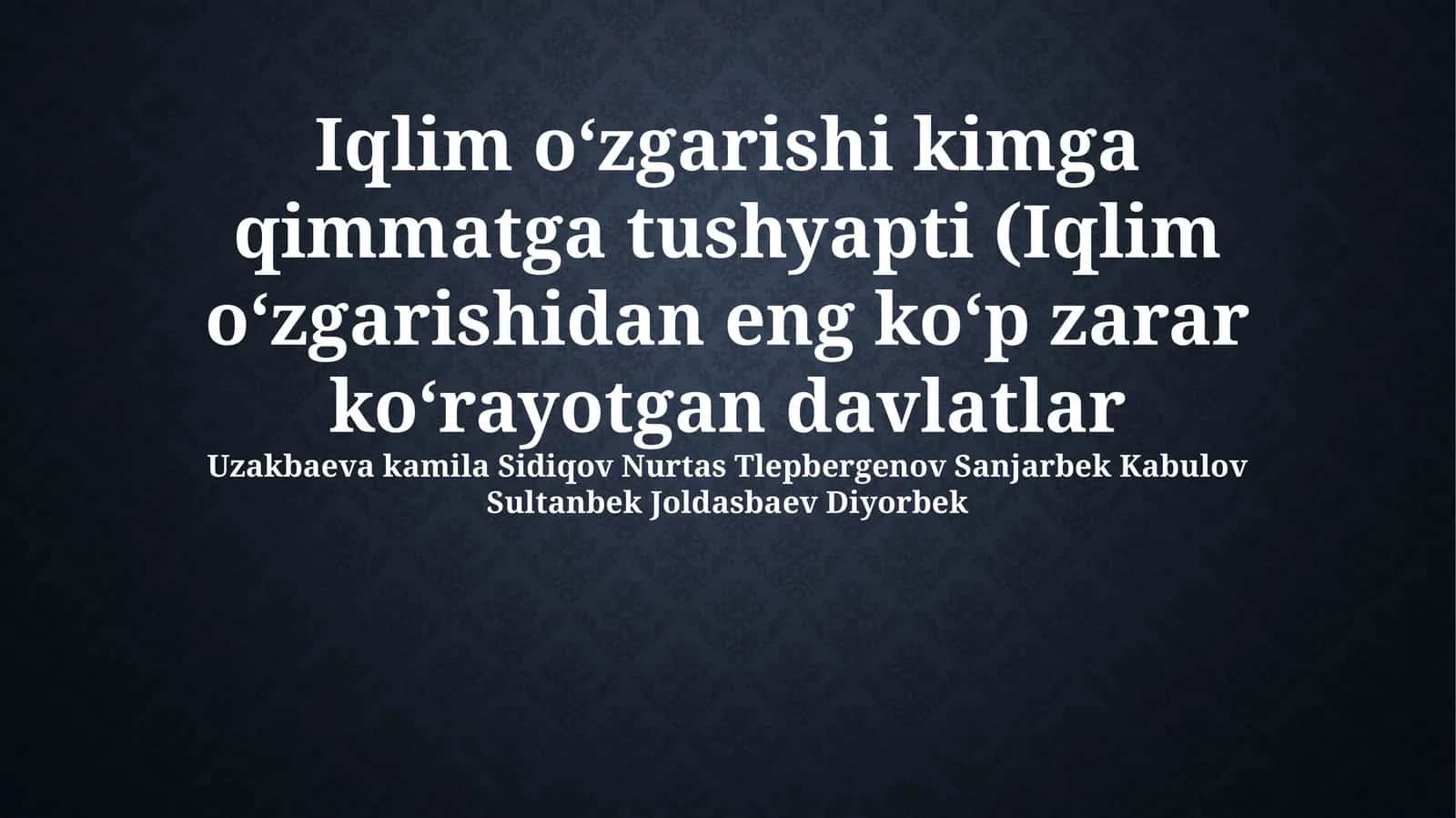 Iqlim oʻzgarishi kimga qimmatga tushyapti 1