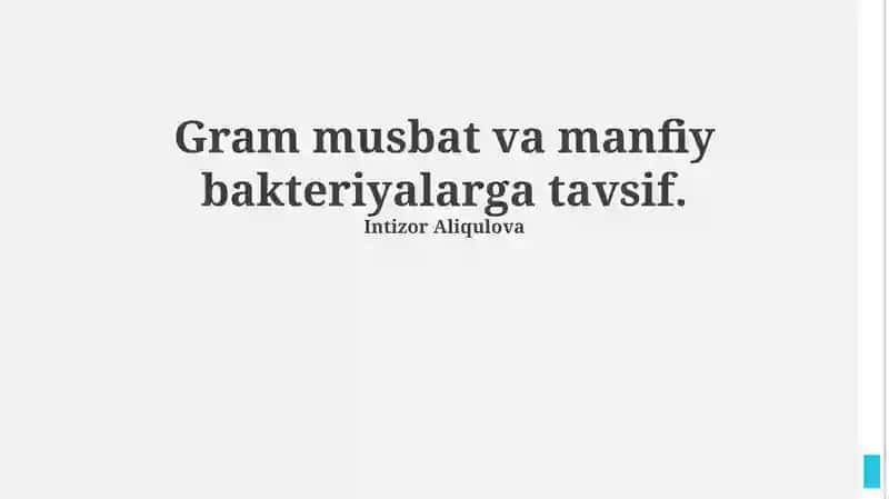 Gram-manfiy va Gram-musbat bakteriyalar