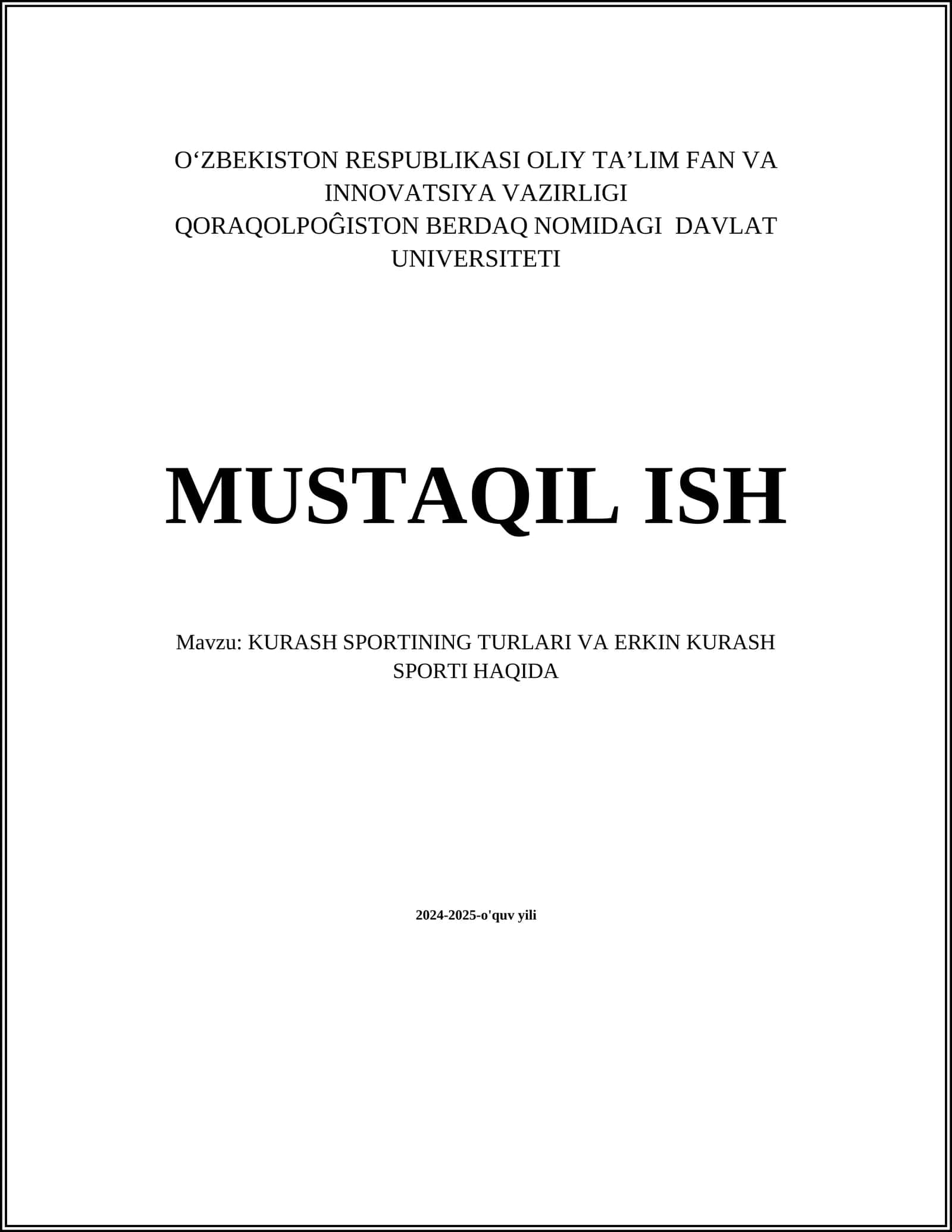 Kurash Sportining Tarixi 1
