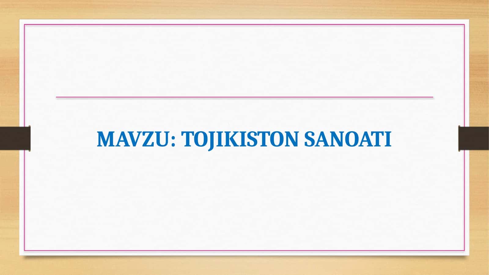 TOJIKISTON SANOATI 1