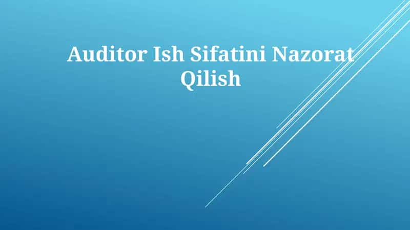 Auditor Ish SifatiniNazoratQilish 1