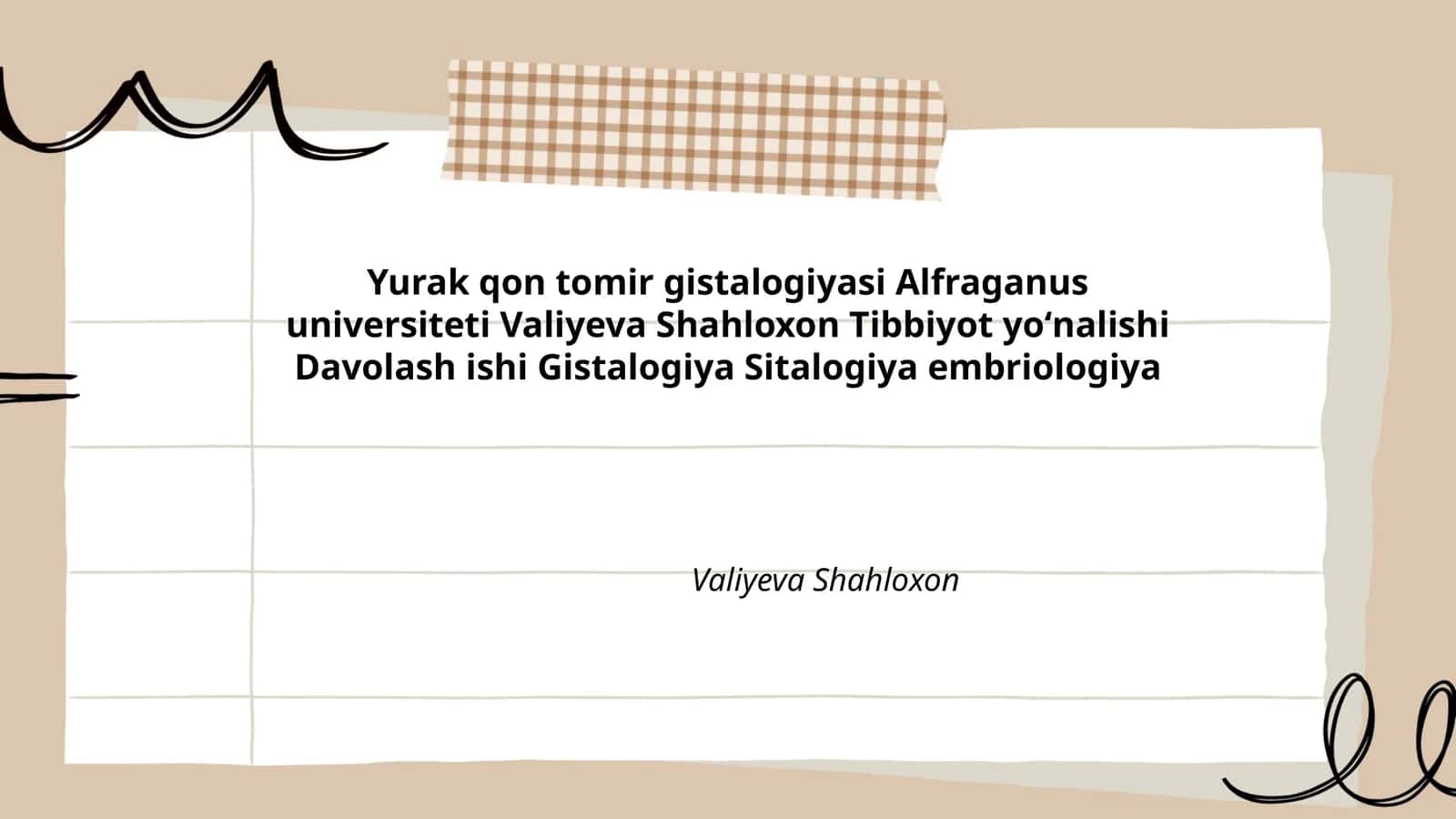 Yurak qon tomir gistalogiyasi 1