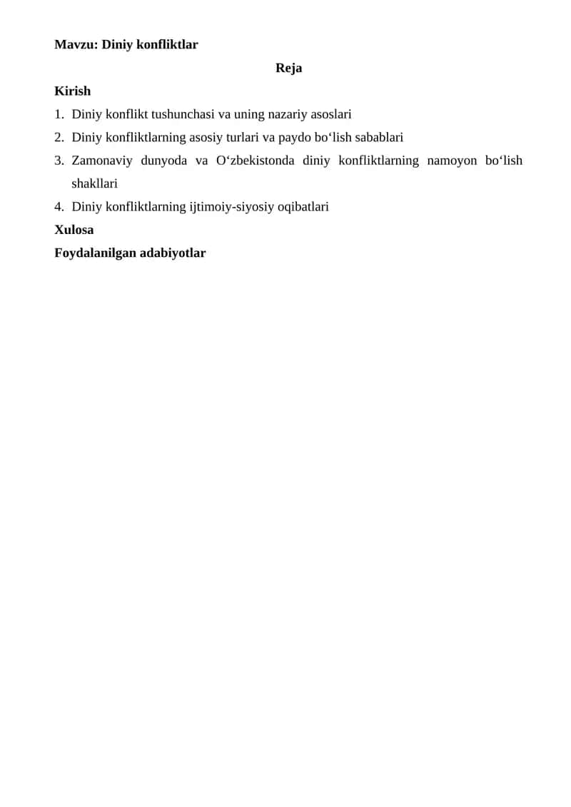 Diniy konfliktlar 1