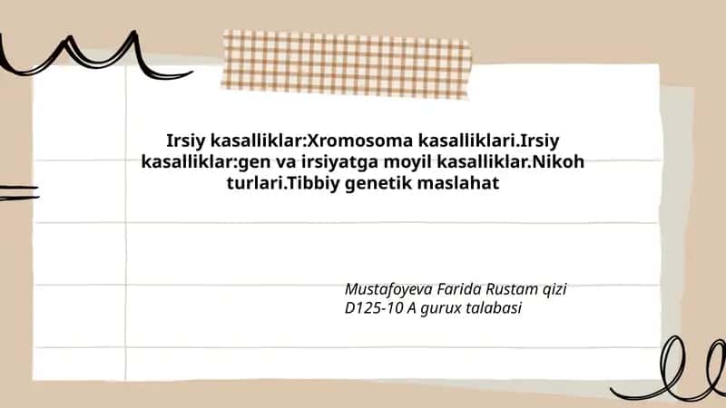 Tibbiy genetik maslahat 1