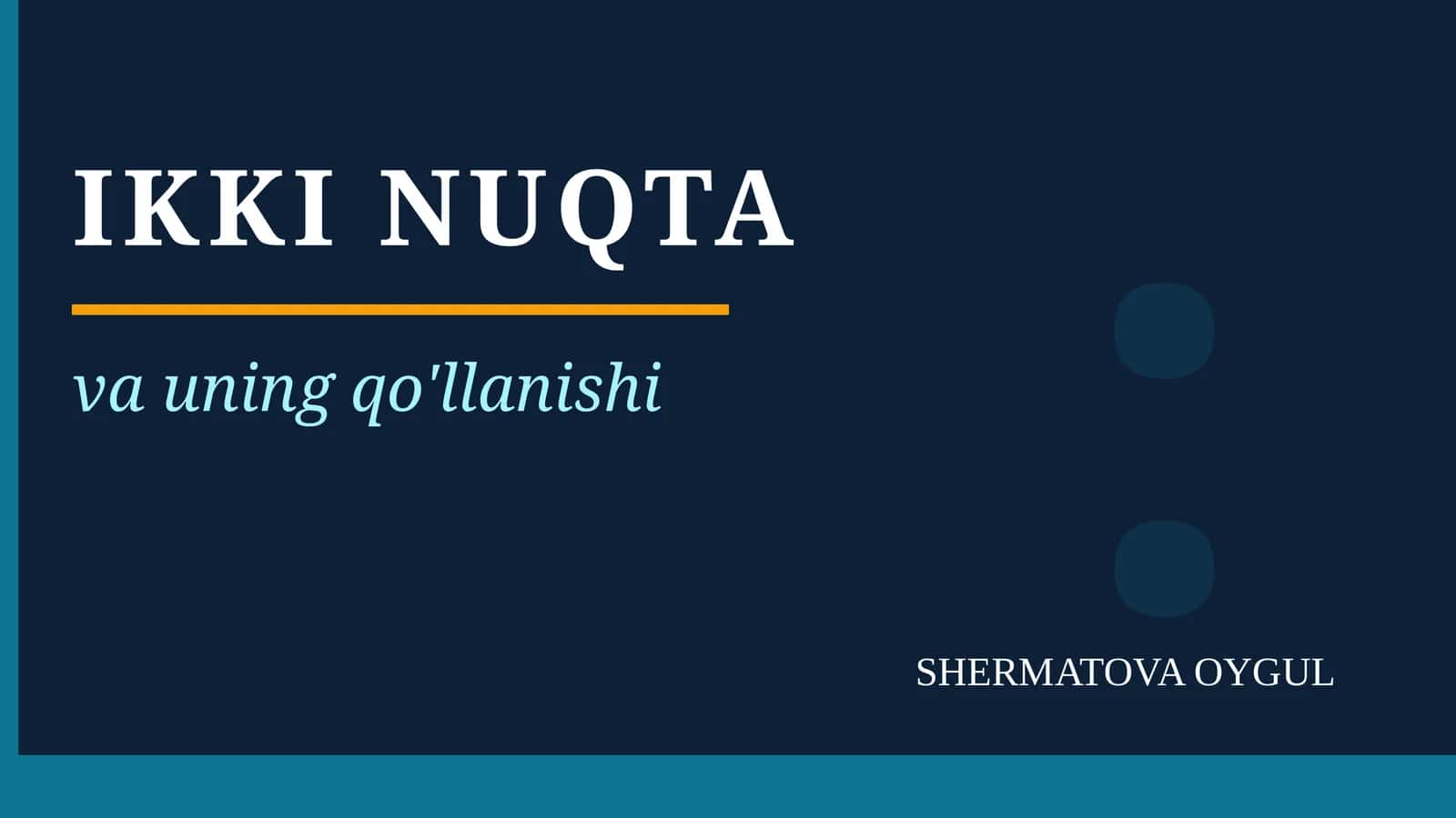 Ikki nuqta va uning qo'llanishi 1
