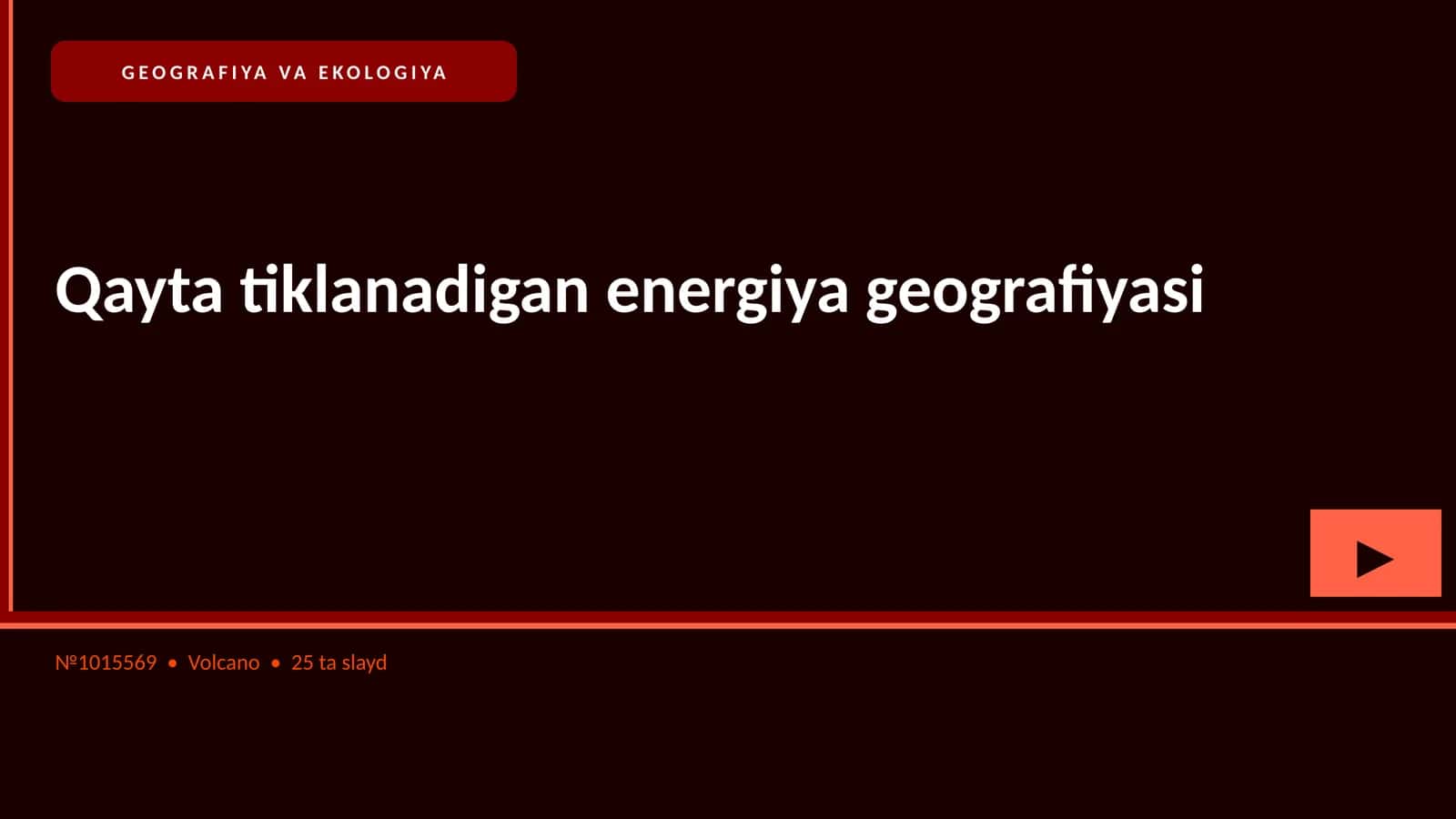 Qayta tiklanadigan energiya geografiyasi 1