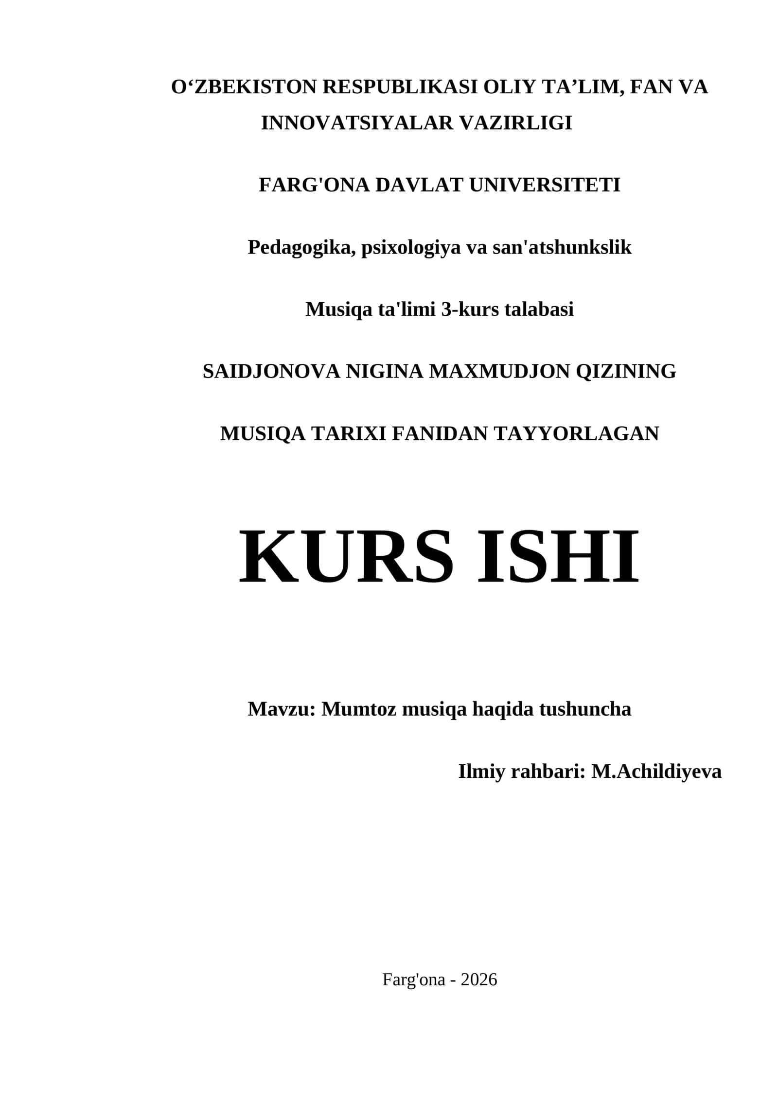 MUMTOZ MUSIQA HAQIDA TUSHUNCHA 1