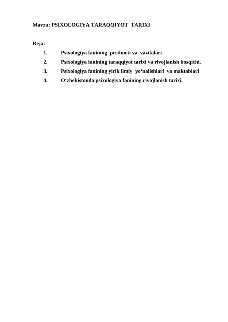 PSIXOLOGIYA TARAQQIYOT TARIXI 1